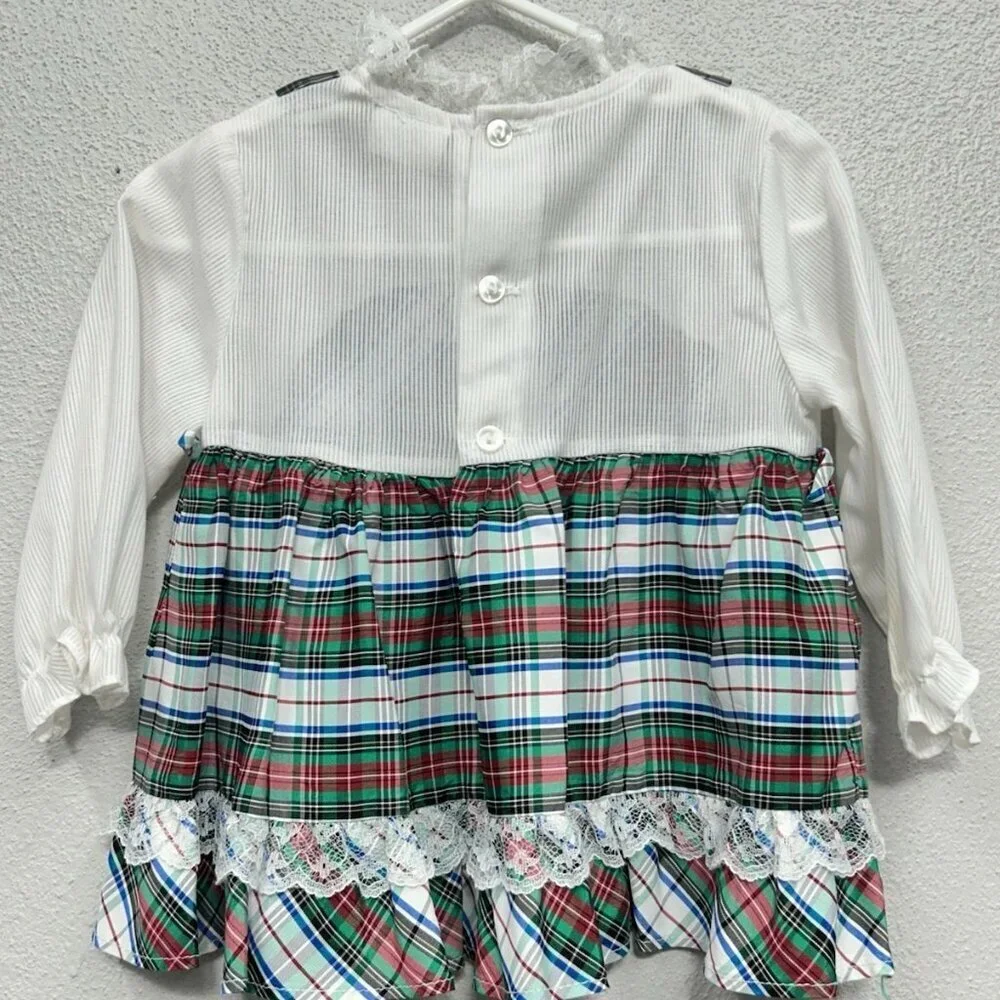 Vintage Plaid Baby Dress 0-3 Months / 3-6 Months Tartan Plaid Union Made